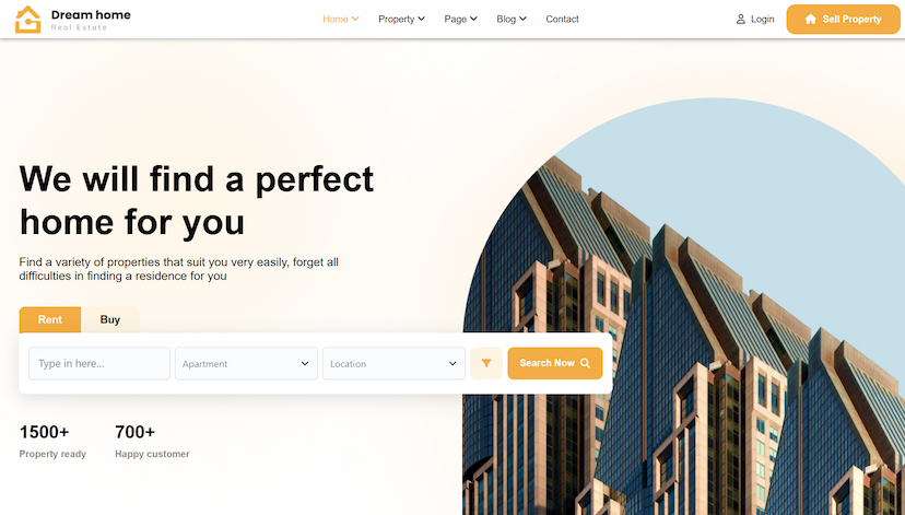 Dream Home Landing Page